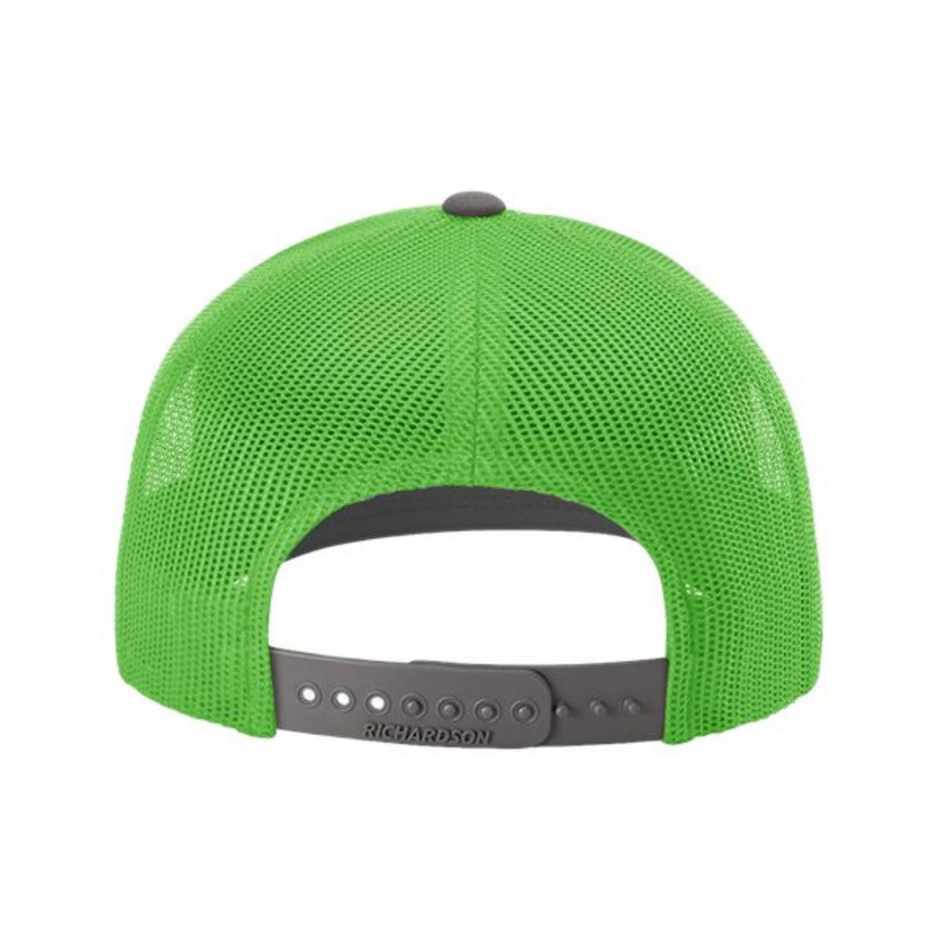 Richardson 112 Snapback Trucker Cap - Charcoal/Neon Green