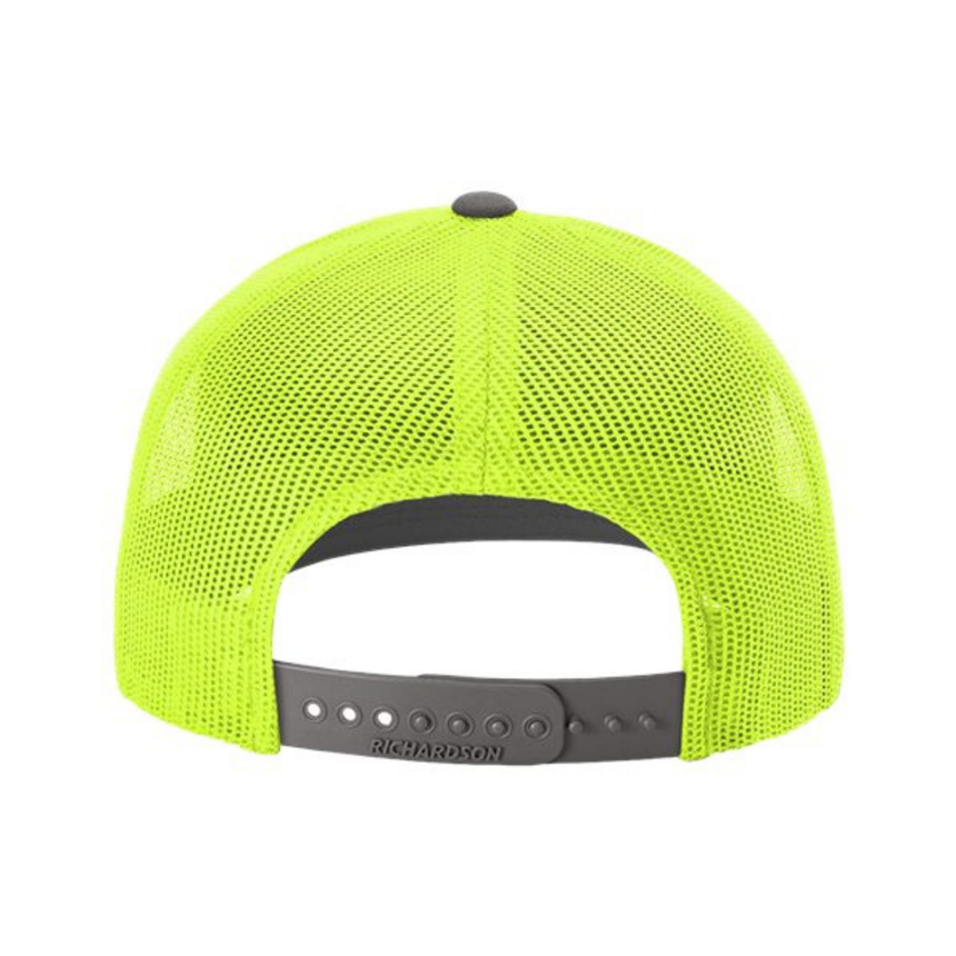 Richardson 112 Snapback Trucker Cap - Charcoal/Neon Yellow