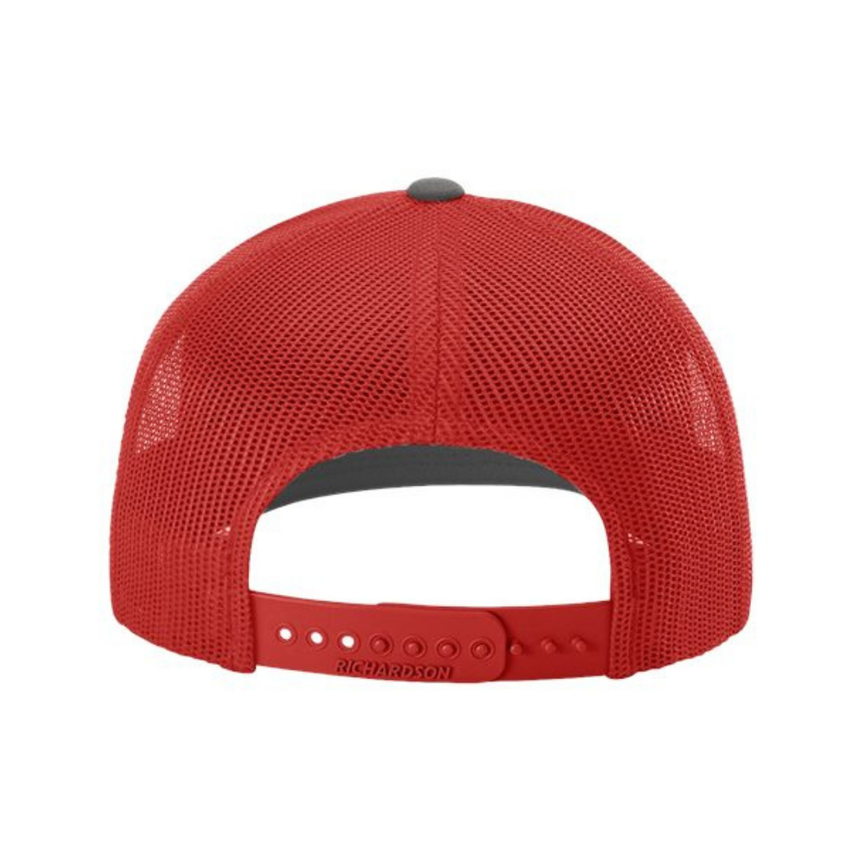 Richardson 112 Snapback Trucker Cap - Charcoal/Red
