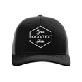 Richardson 112 Snapback Trucker Cap - Black/Charcoal