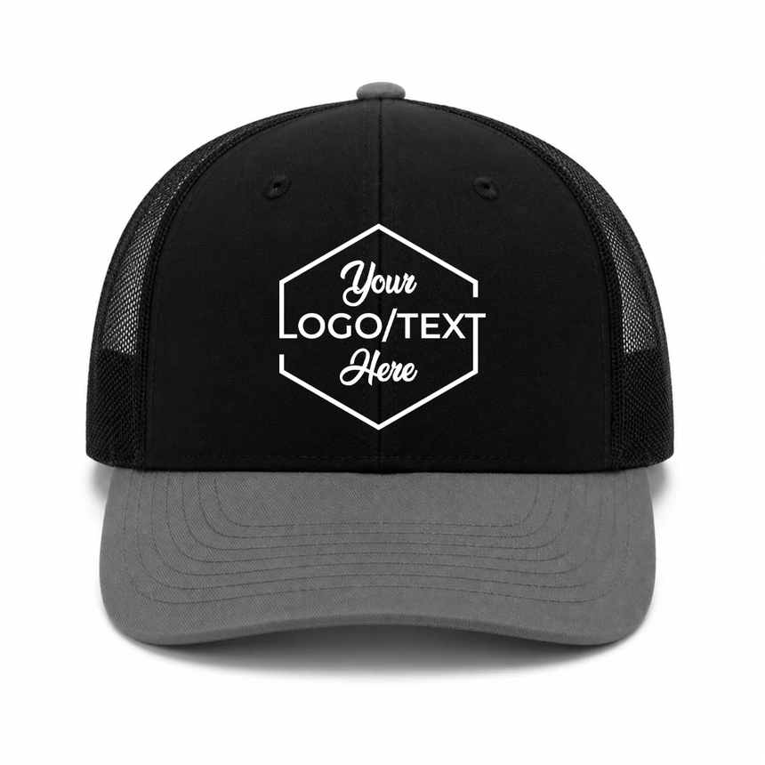 Richardson 112 Snapback Trucker Cap - Black Gray