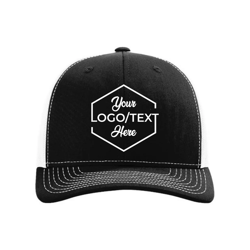 Richardson 112 Snapback Trucker Cap - Black/White