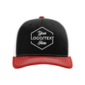 Richardson 112 Snapback Trucker Cap - Black/White/Red