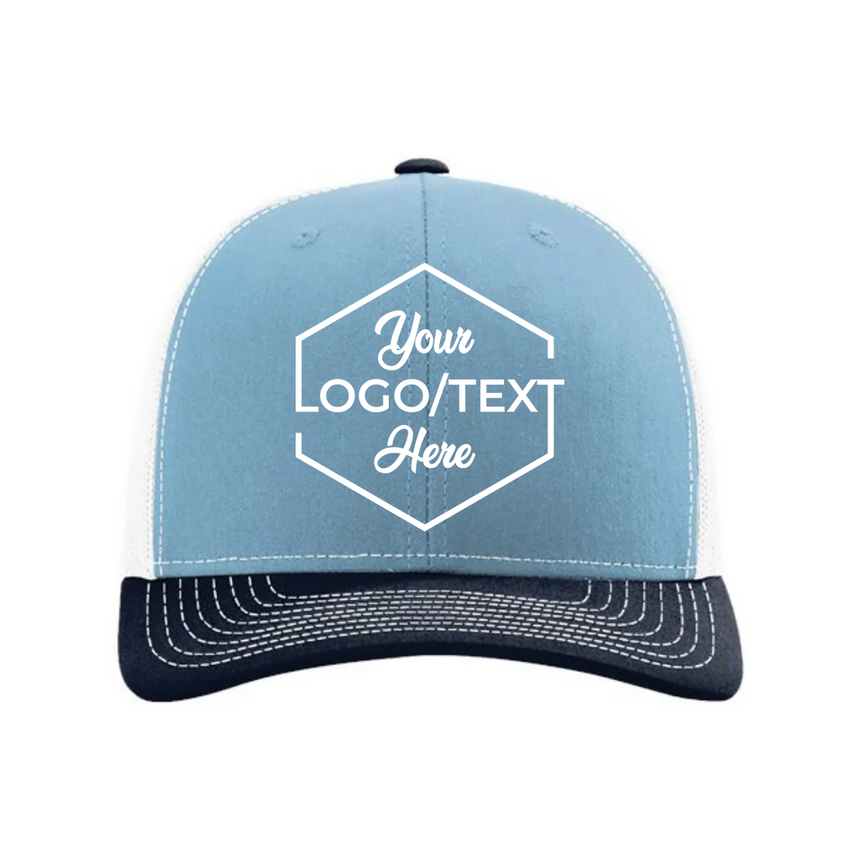 Richardson 112 Snapback Trucker Cap - Columbia Blue/White/Navy