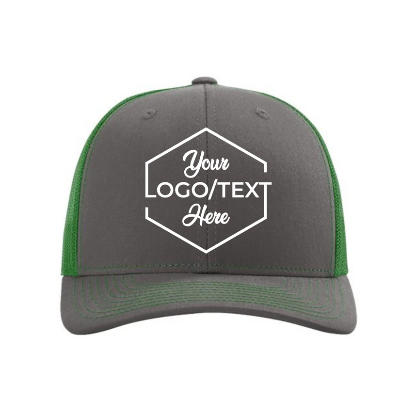Richardson 112 Snapback Trucker Cap - Charcoal/Kelly Green