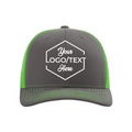 Richardson 112 Snapback Trucker Cap - Charcoal/Neon Green