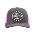 Richardson 112 Snapback Trucker Cap - Charcoal/Neon Pink