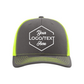 Richardson 112 Snapback Trucker Cap - Charcoal/Neon Yellow