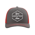 Richardson 112 Snapback Trucker Cap - Charcoal/Red