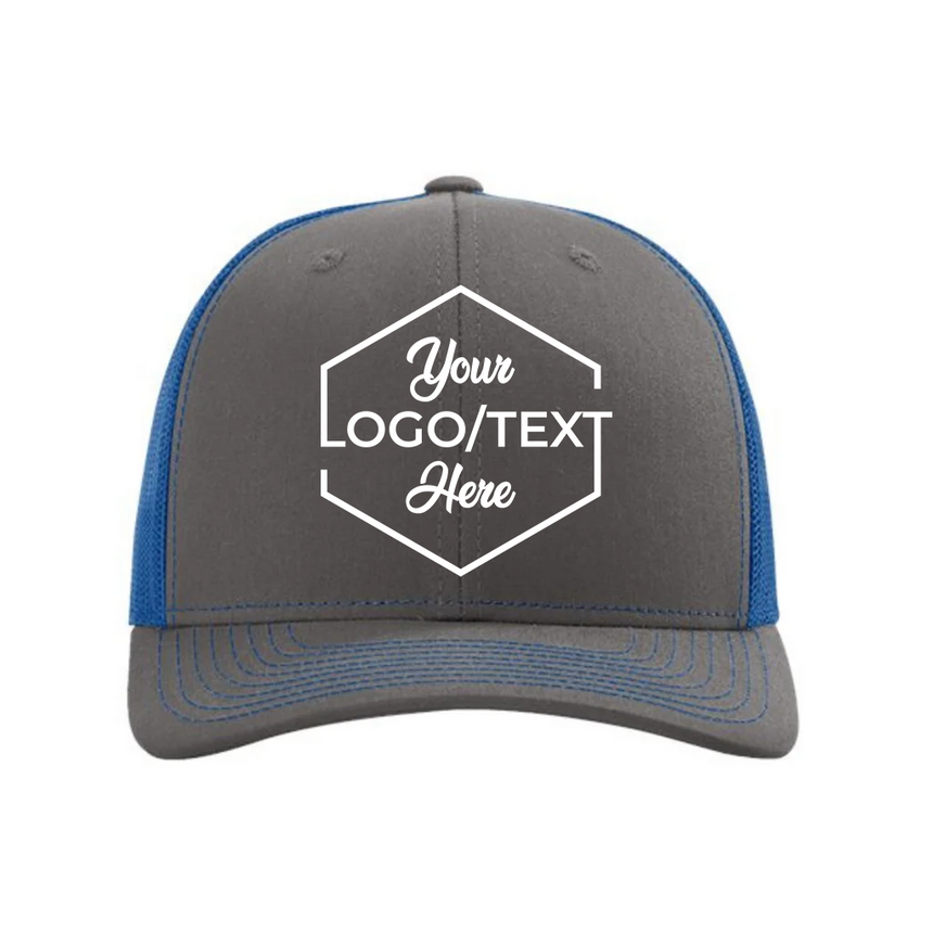 Richardson 112 Snapback Trucker Cap - Charcoal/Royal Blue