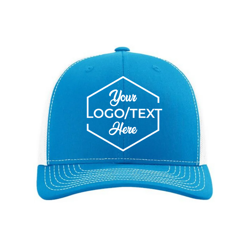 Richardson 112 Snapback Trucker Cap - Cyan/White