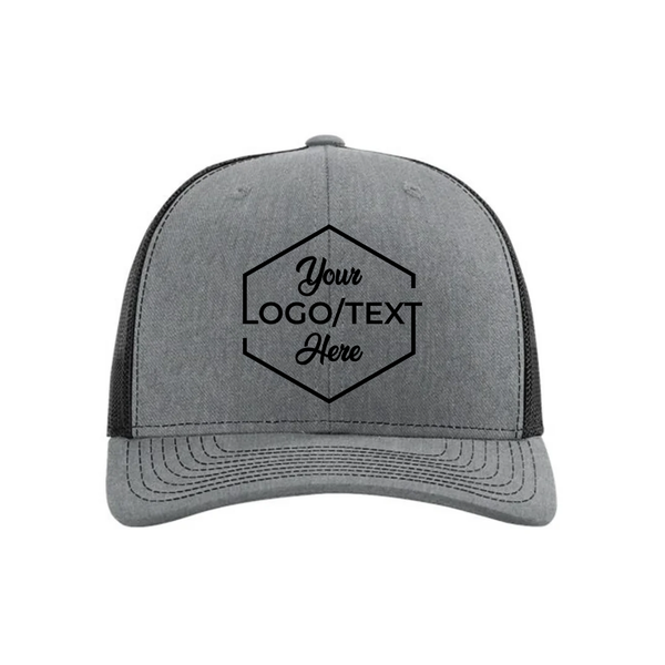 Richardson 112 Snapback Trucker Cap - Heather Gray/Black