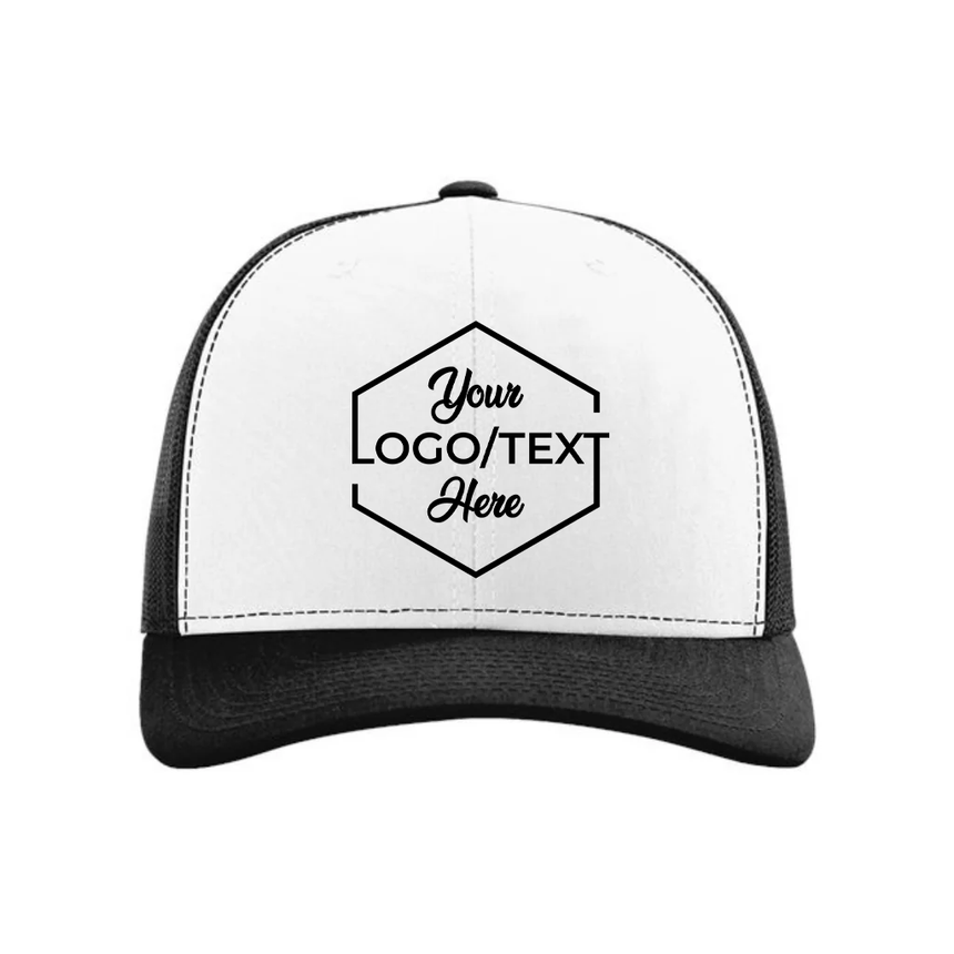Richardson 112 Snapback Trucker Cap - White/Black