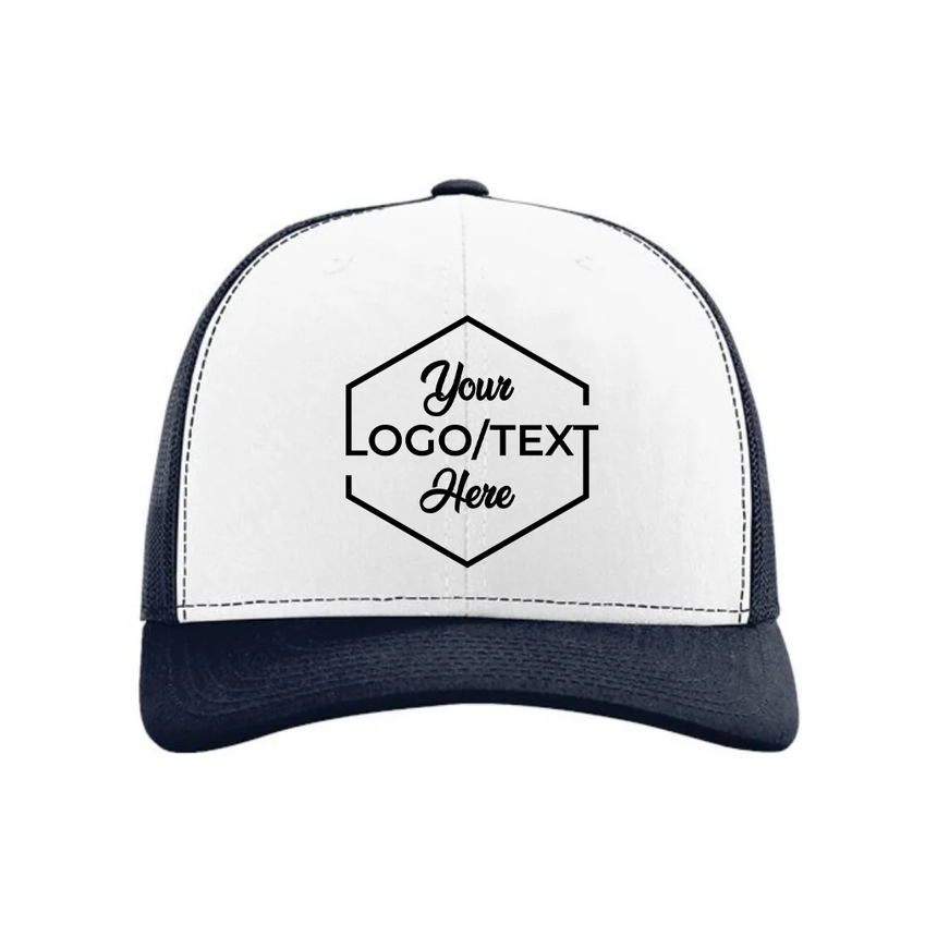 Richardson 112 Snapback Trucker Cap - White/Navy