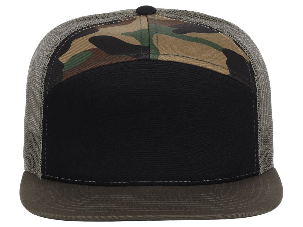 Richardson 168 7 Panel Trucker - Black/Camo