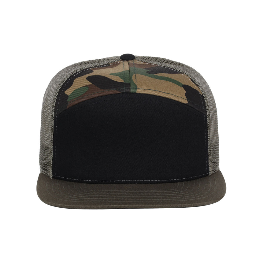 Richardson 168 7 Panel Trucker - Black/Camo
