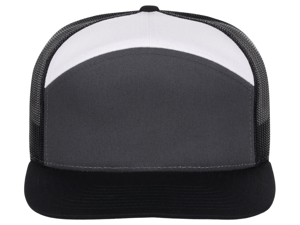 Richardson 168 7 Panel Trucker - Charcoal/Black/White