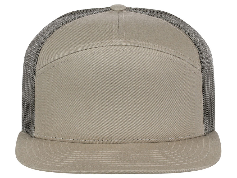 Richardson 168 7 Panel Trucker - Khaki/Light Green