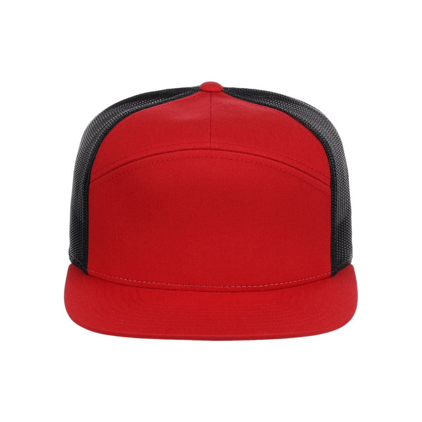 Richardson 168 7 Panel Trucker - Red/Black