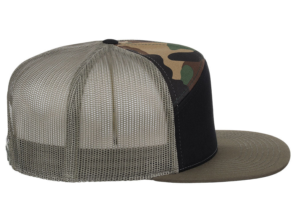 Richardson 168 7 Panel Trucker - Black/Camo