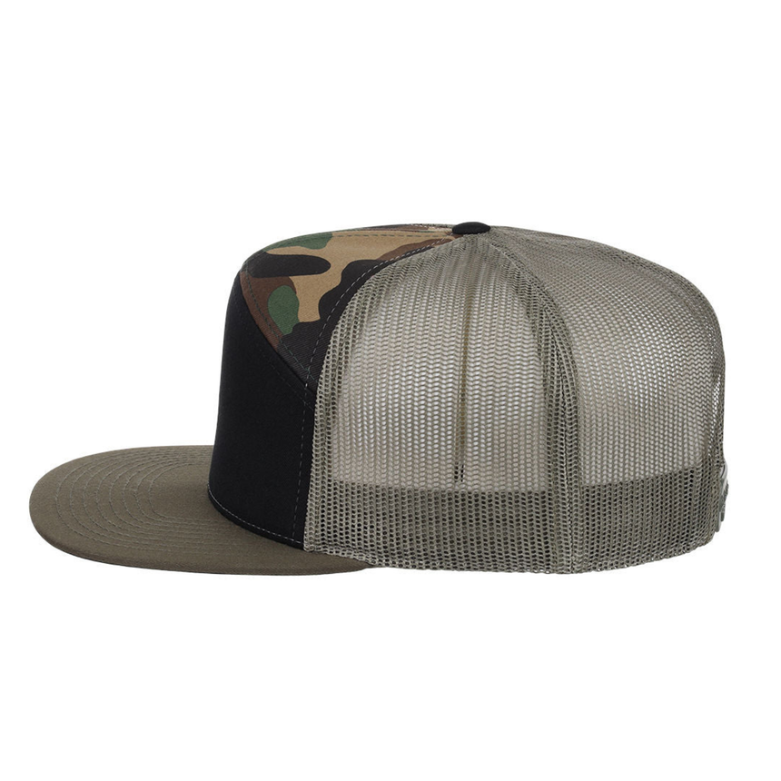 Richardson 168 7 Panel Trucker - Black/Camo