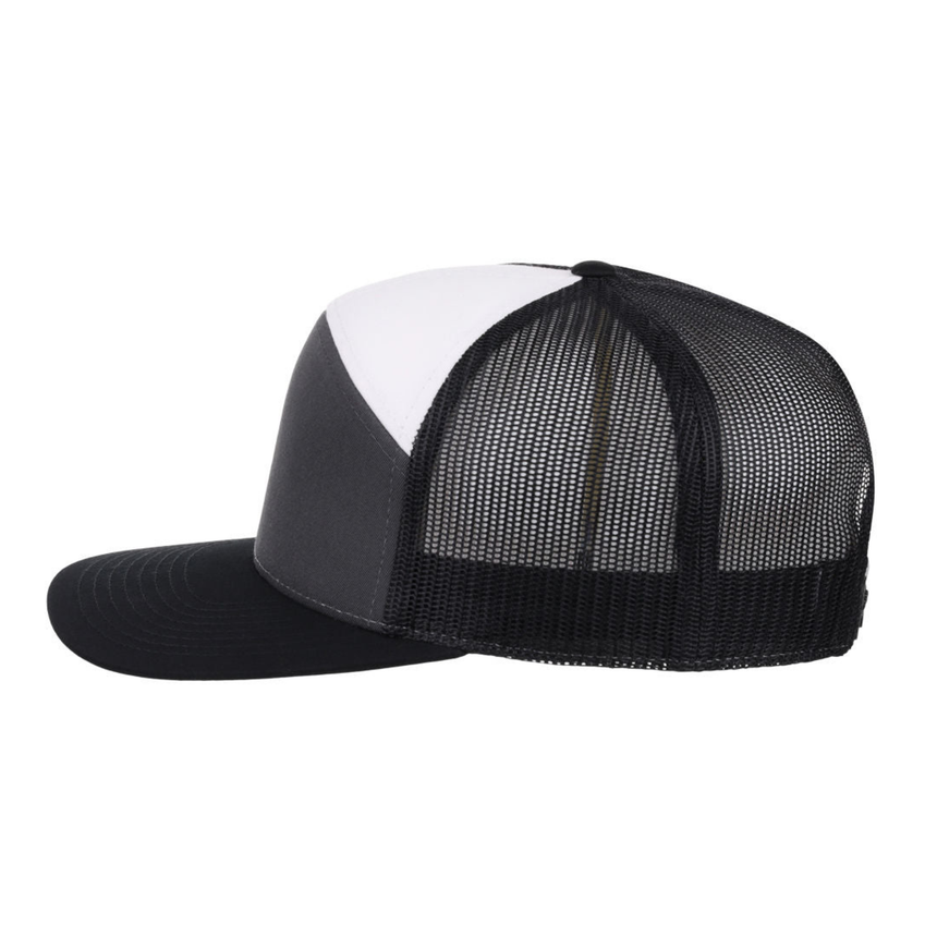 Richardson 168 7 Panel Trucker - Charcoal/Black/White