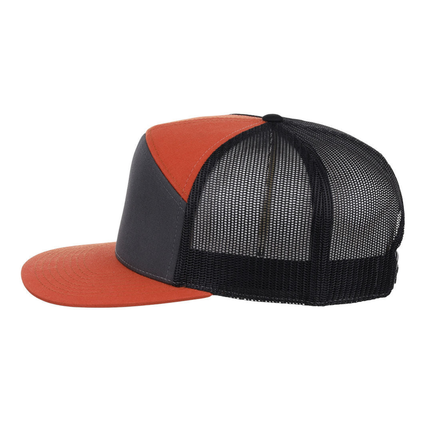 Richardson 168 7 Panel Trucker - Charcoal/Orange/Black