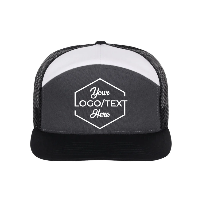Richardson 168 7 Panel Trucker - Charcoal/Black/White