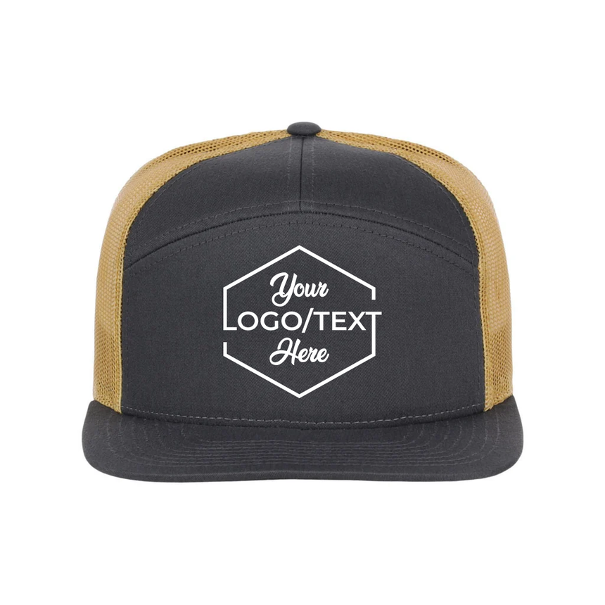 Richardson 168 7 Panel Trucker - Charcoal Gold