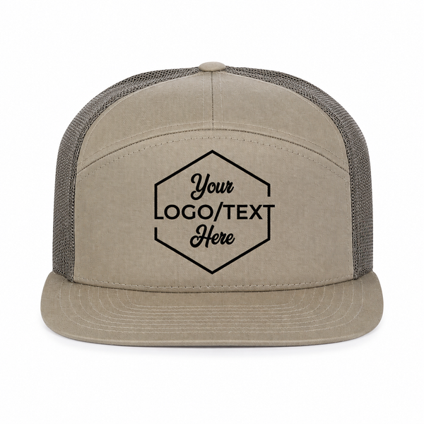 Richardson 168 7 Panel Trucker - Khaki/Light Green
