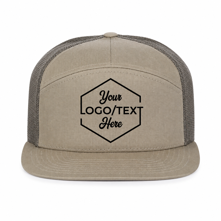 Richardson 168 7 Panel Trucker - Khaki/Light Green