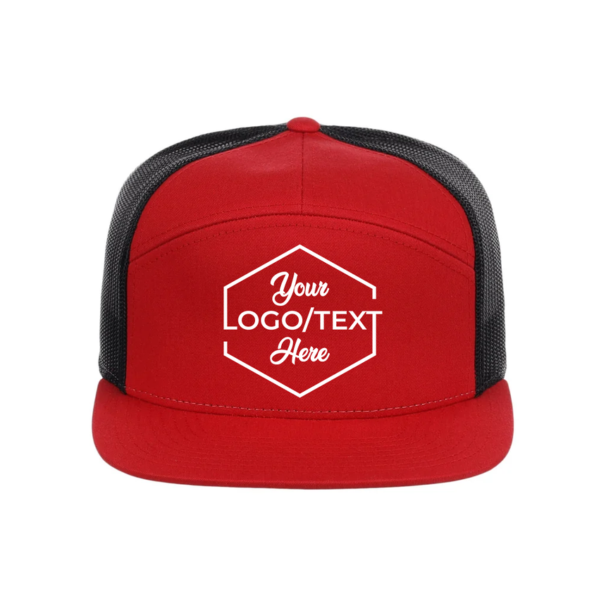 Richardson 168 7 Panel Trucker - Red/Black