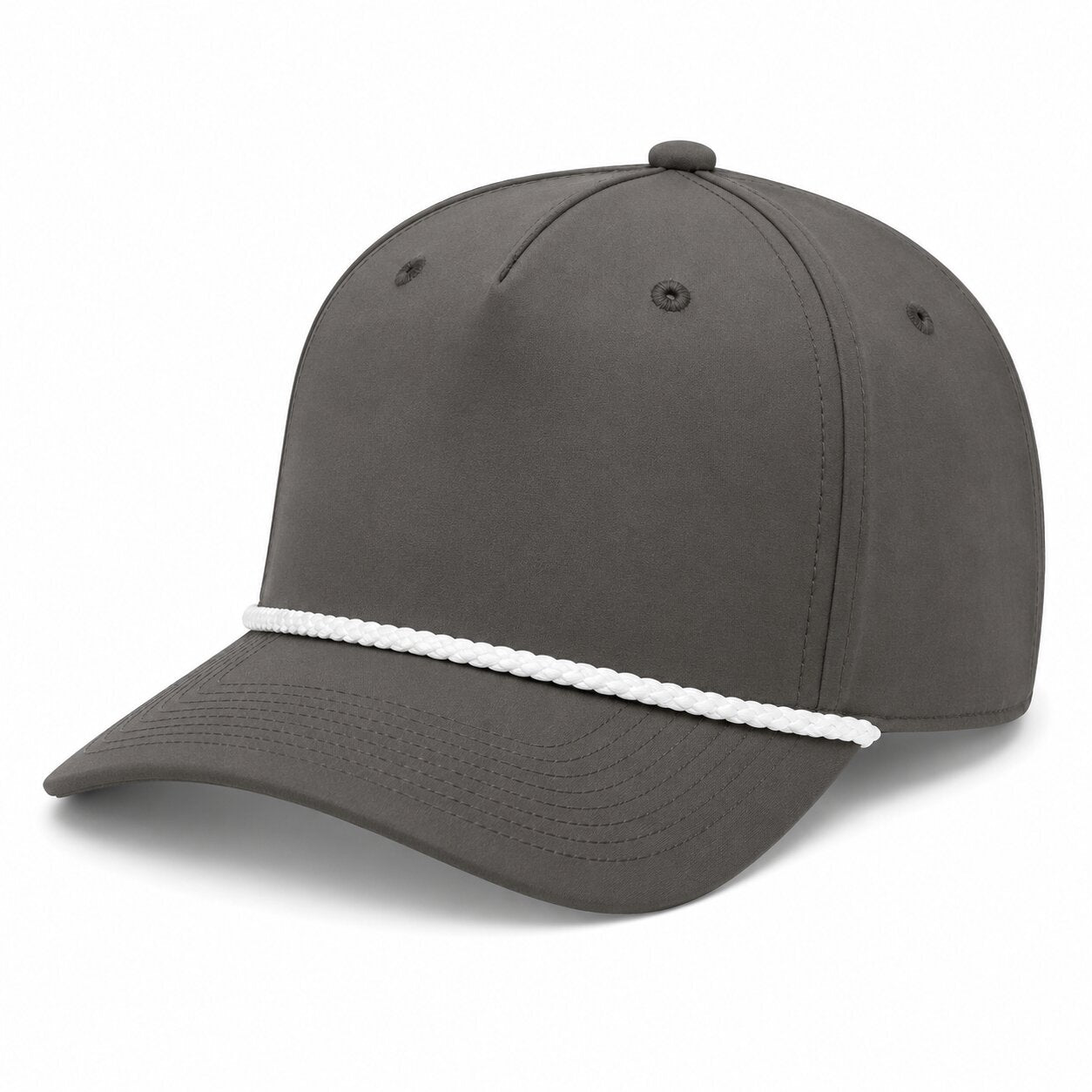 Richardson Five-Panel Classic Rope Cap - 258 - Dark Grey/White