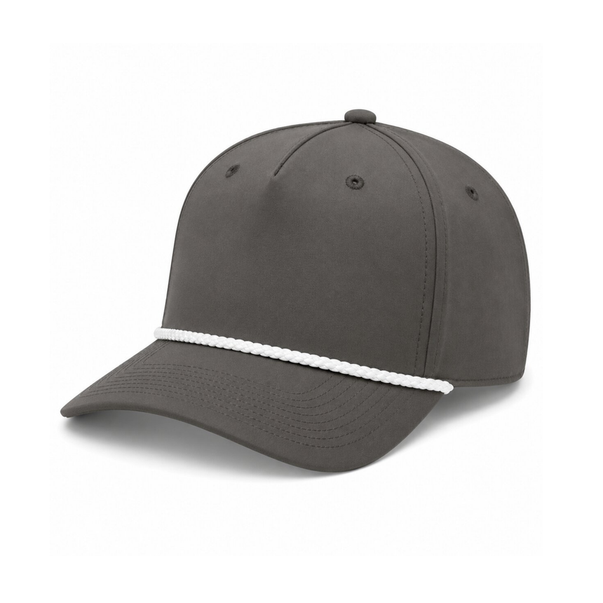 Richardson 258 Five-Panel Classic Rope Cap - Dark Grey/White