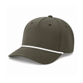 Richardson 258 Five-Panel Classic Rope Cap - Dark Olive Green/White