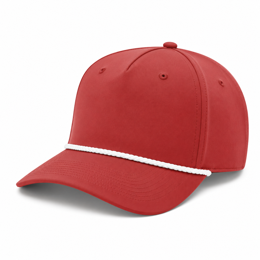 Richardson 258 Five-Panel Classic Rope Cap - Red/White