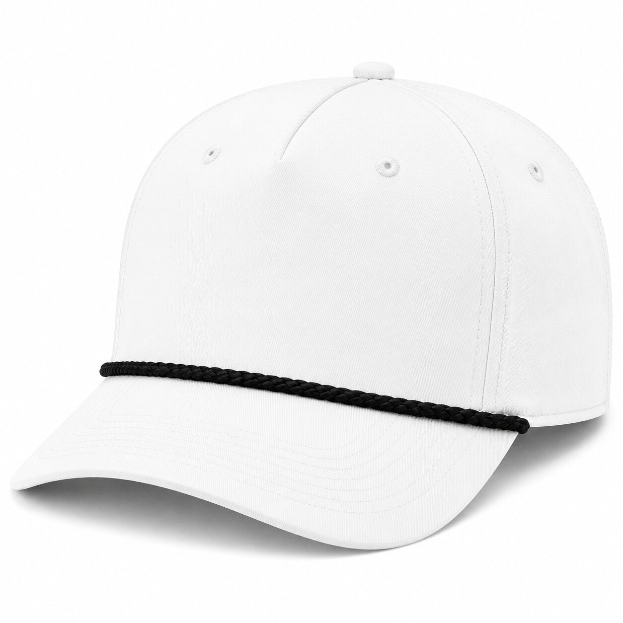 Richardson Five-Panel Classic Rope Cap - 258 - White/Black
