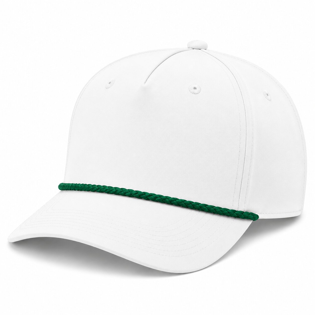 Richardson Five-Panel Classic Rope Cap - 258 - White/Kelly Green