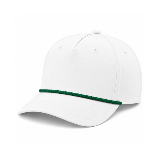Richardson 258 Five-Panel Classic Rope Cap - White/Kelly Green