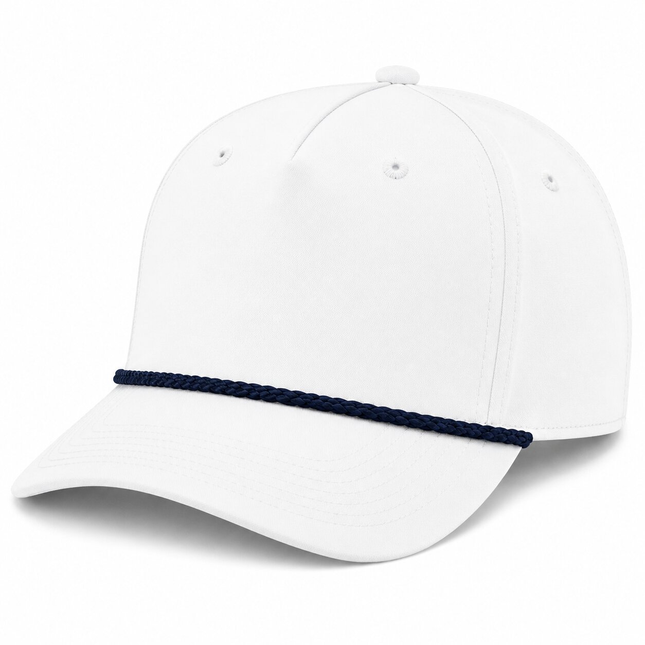 Richardson Five-Panel Classic Rope Cap - 258 - White/Navy