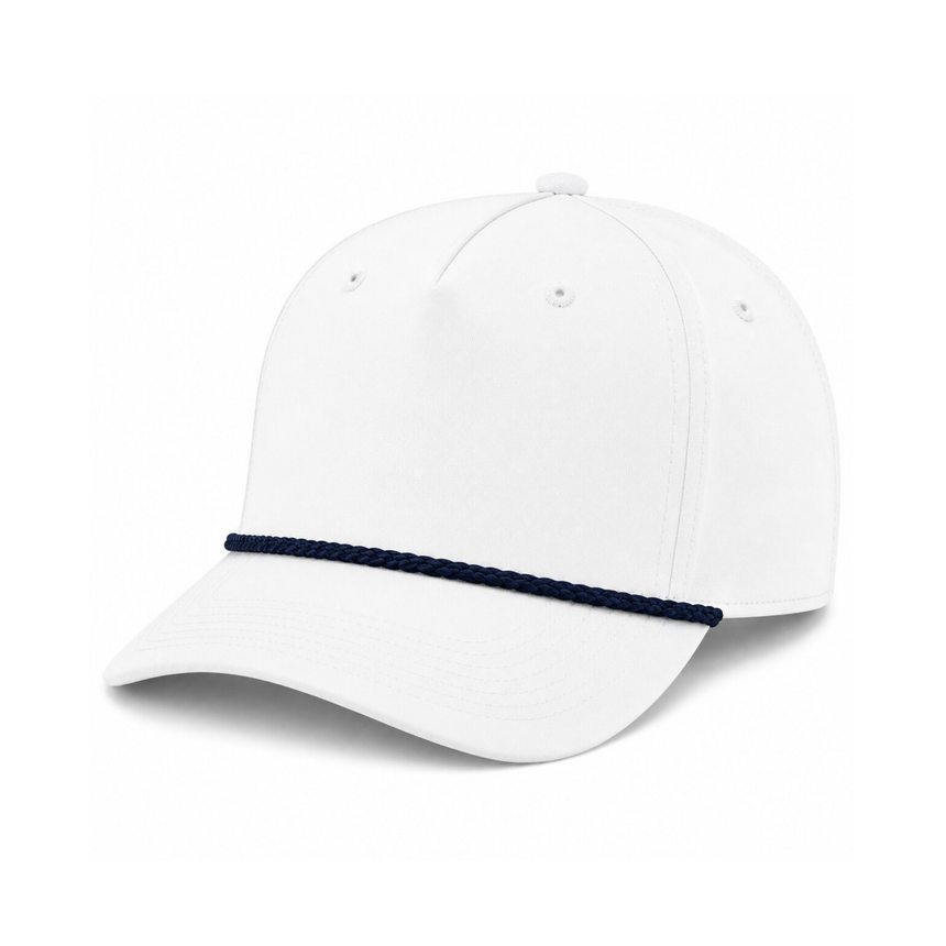 Richardson 258 Five-Panel Classic Rope Cap - White/Navy