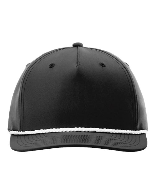 Richardson Five-Panel Classic Rope Cap - 258 - Black/White