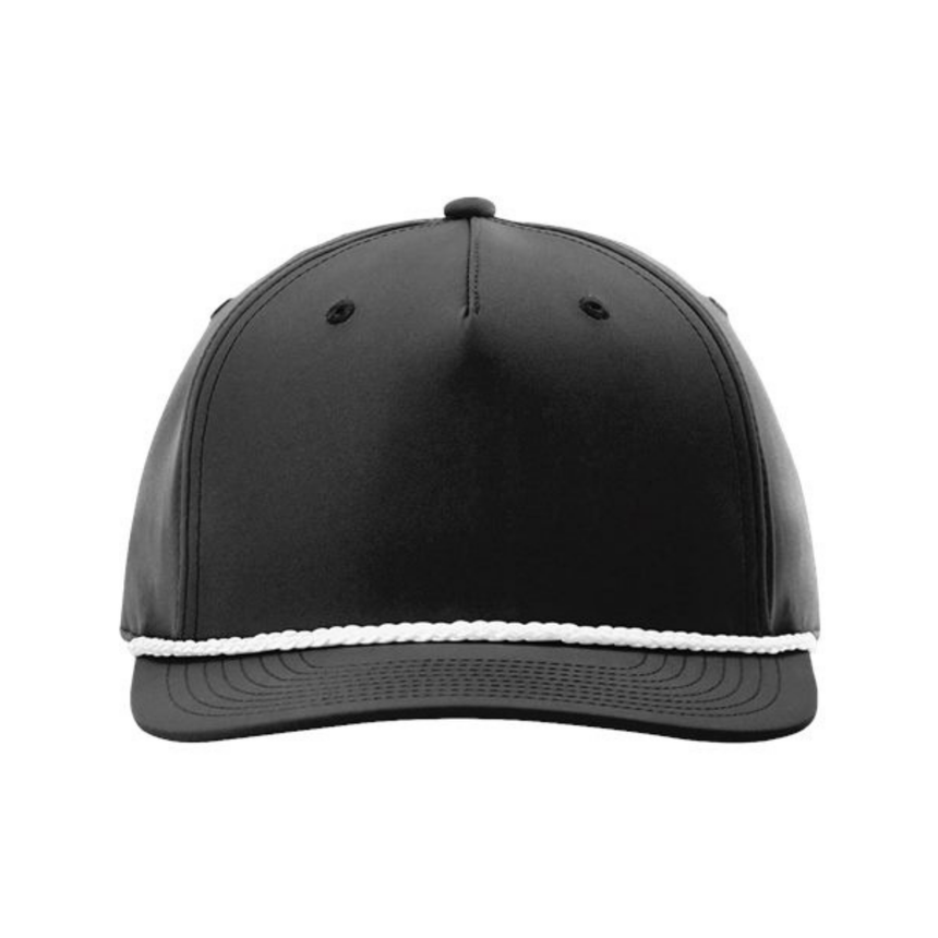 Richardson 258 Five-Panel Classic Rope Cap - Black/White