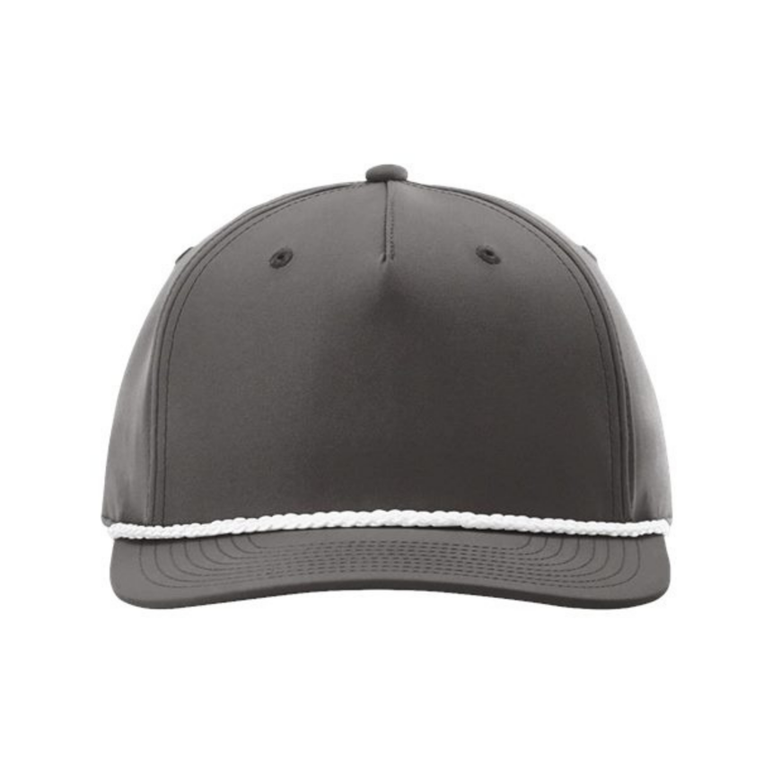 Richardson 258 Five-Panel Classic Rope Cap - Dark Grey/White