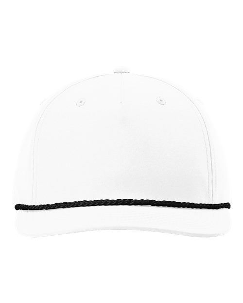 Richardson Five-Panel Classic Rope Cap - 258 - White/Black
