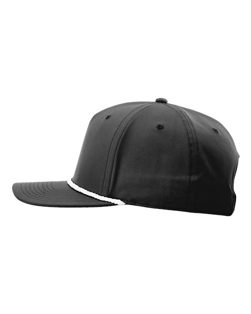 Richardson Five-Panel Classic Rope Cap - 258 - Black/White