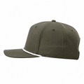 Richardson 258 Five-Panel Classic Rope Cap - Dark Olive Green/White