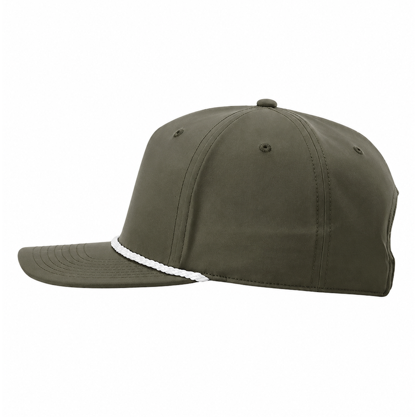 Richardson 258 Five-Panel Classic Rope Cap - Dark Olive Green/White