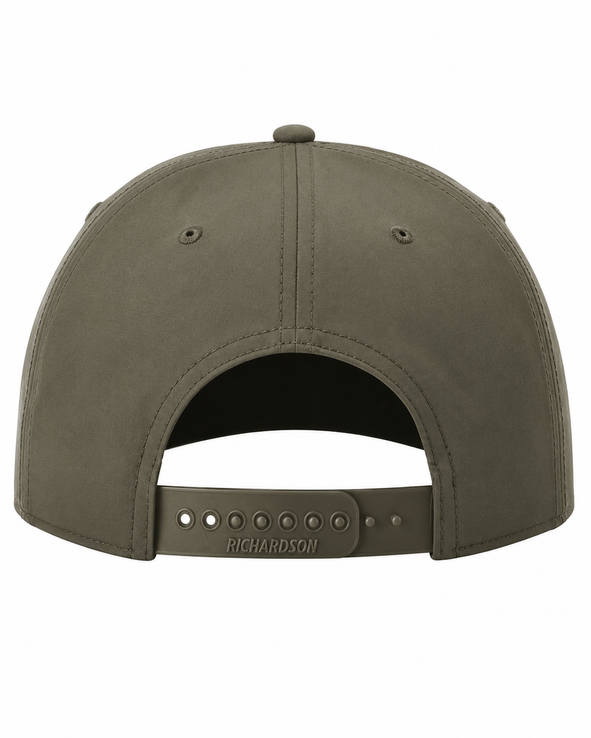 Richardson 258 Five-Panel Classic Rope Cap - Dark Olive Green/White