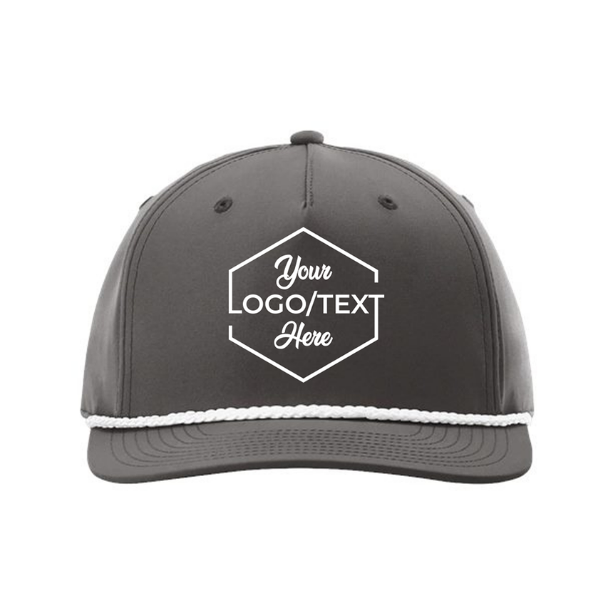 Richardson 258 Five-Panel Classic Rope Cap - Dark Gray/White
